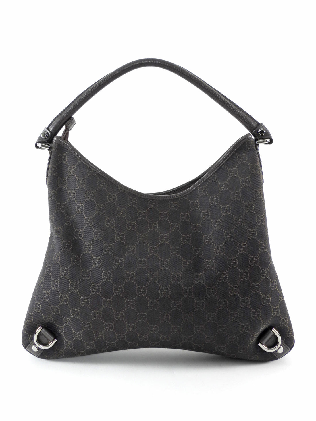 Gucci Dark Brown GG Monogram Canvas Abbey Shoulder Hobo Bag