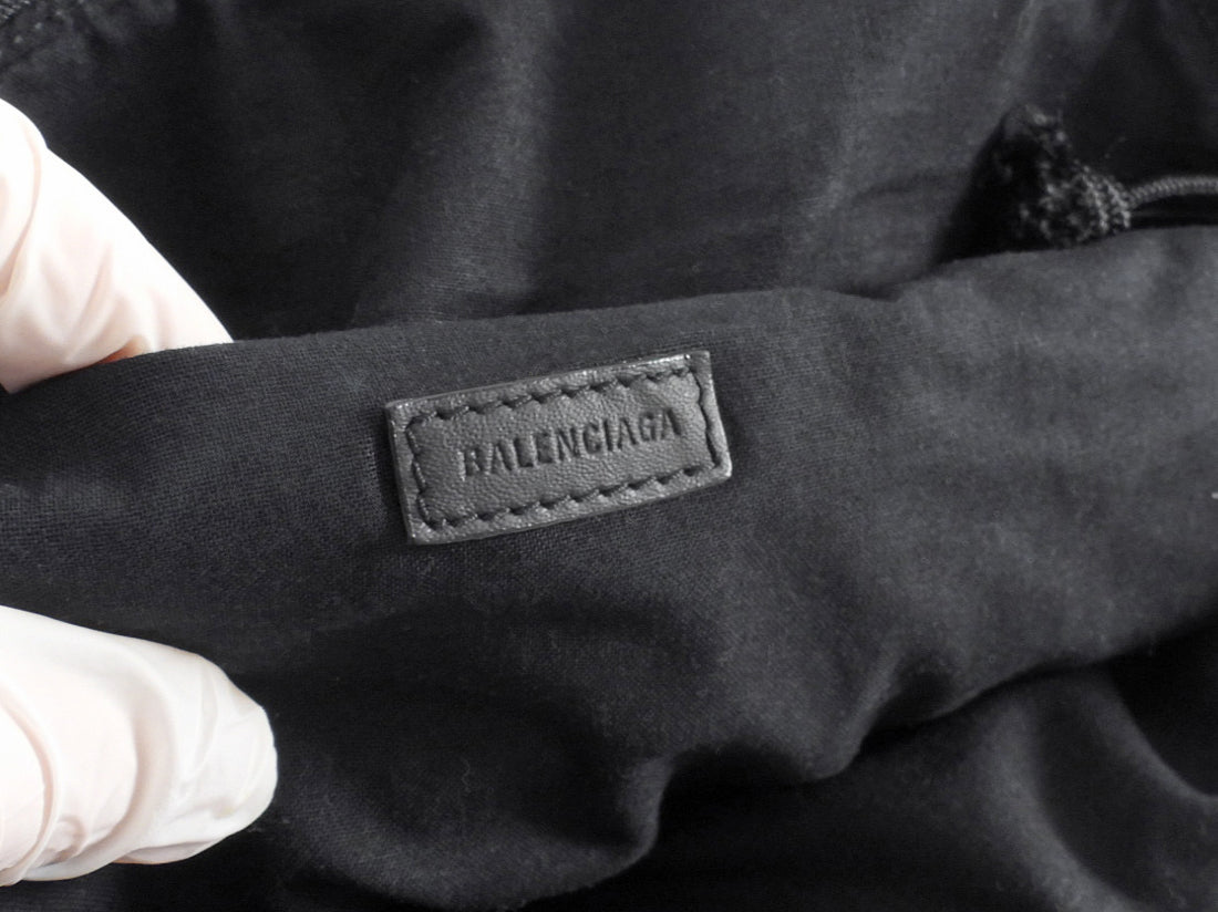 Balenciaga Black Canvas Metal Logo Patch Fanny XXL Explorer Bag