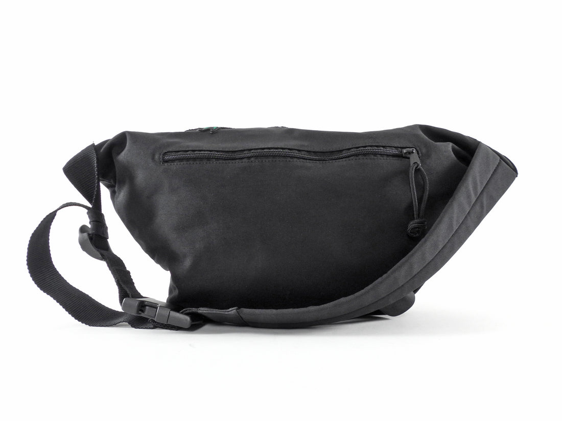 Balenciaga Black Canvas Metal Logo Patch Fanny XXL Explorer Bag