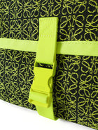 Loewe Neon Yellow and Black Anagram Technical Canvas Postman Sling Bag