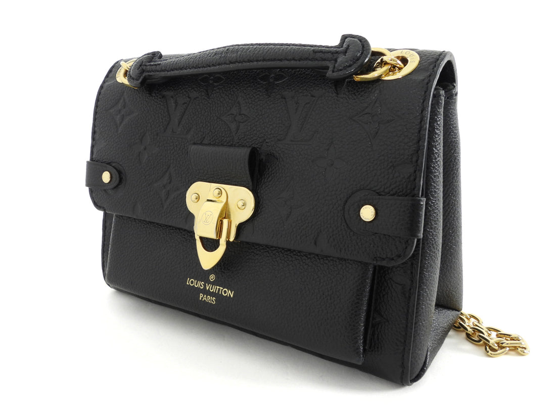 Louis Vuitton Small Vavin Black Empreinte Monogram Leather Wallet on Chain