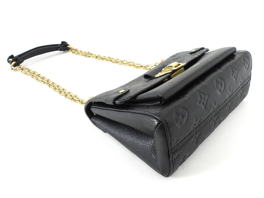 Louis Vuitton Small Vavin Black Empreinte Monogram Leather Wallet on Chain