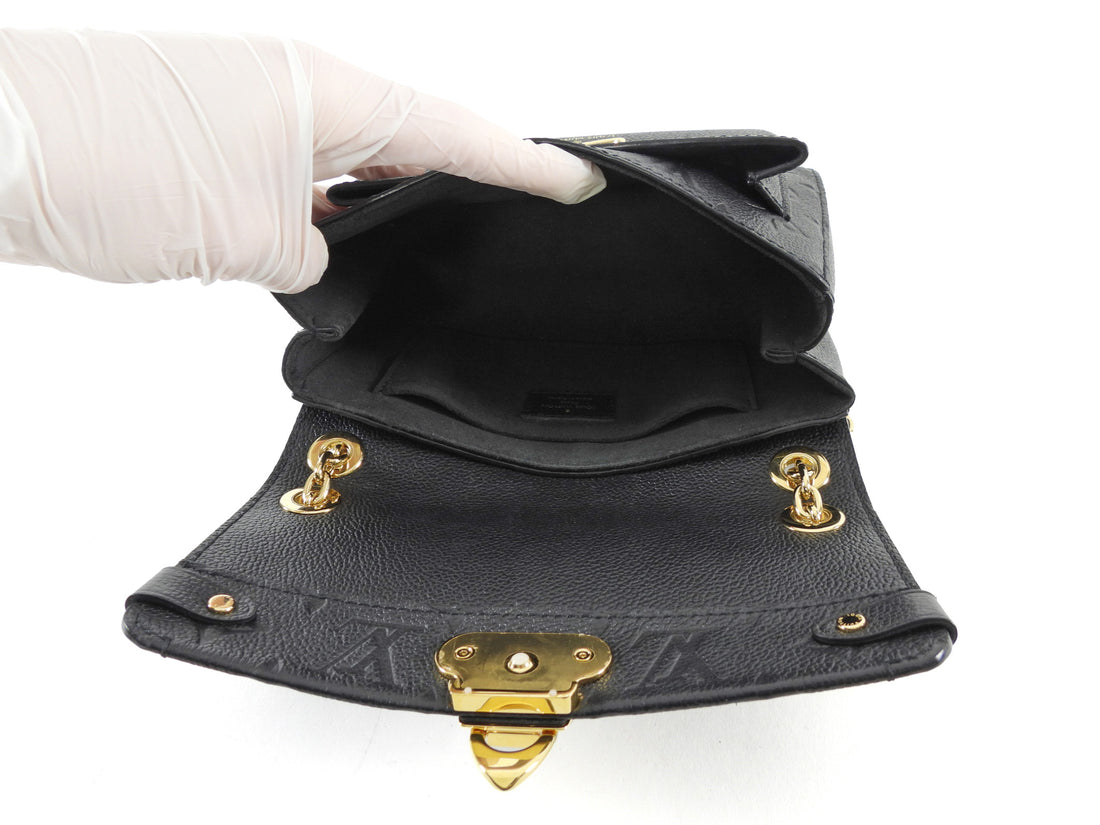Louis Vuitton Small Vavin Black Empreinte Monogram Leather Wallet on Chain