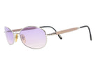 Gold & Wood Vintage Oval Purple Gradient Lens Sunglasses 365.16