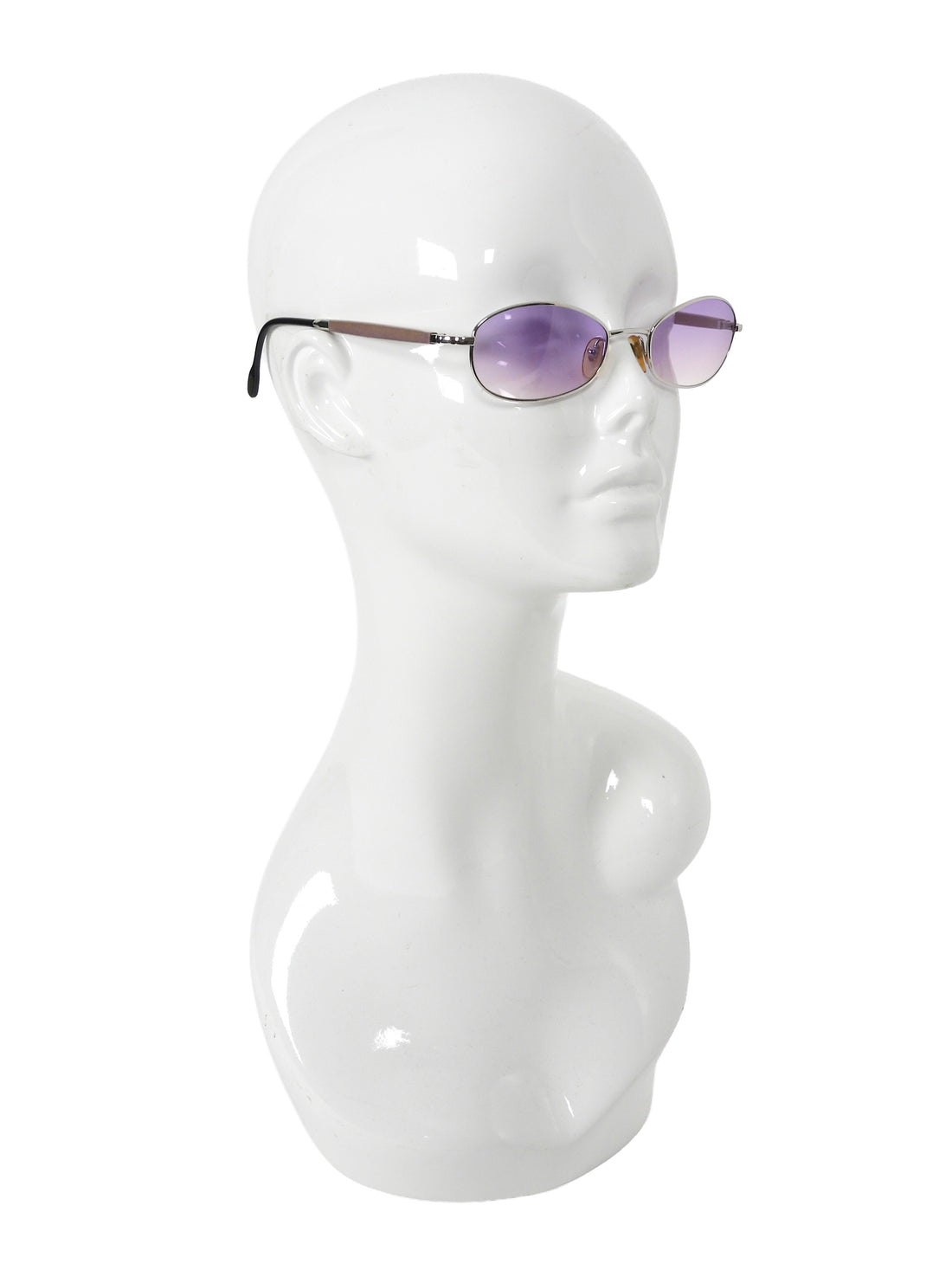 Gold & Wood Vintage Oval Purple Gradient Lens Sunglasses 365.16