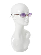 Gold & Wood Vintage Oval Purple Gradient Lens Sunglasses 365.16