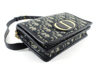 Dior 30 Montaigne Navy Blue Oblique Canvas 2 in 1  Pouch Bag