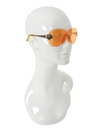 Dior Orange x John Galliano Vintage SS2000 Clear Acetate Pilot Shield Sunglasses