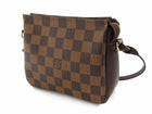 Louis Vuitton Vintage 2002 Mini Trousse Pochette Brown Damier Ebene Coated Canvas Pouch on Strap