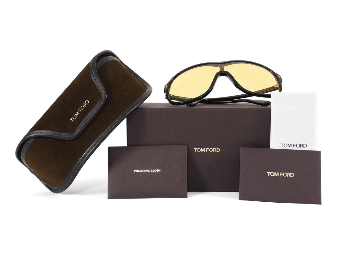 Tom Ford Black Drew TF974 Acetate Aviator Sunglasses