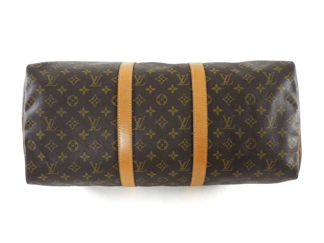 Louis Vuitton Vintage 1993 Keepall 50 Brown Monogram Coated Canvas Duffle Bag
