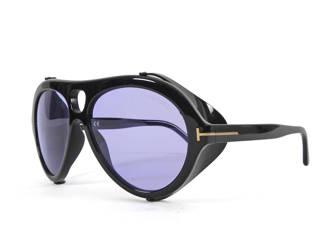 Tom Ford Black Neuhman TF882 Acetate Aviator Sunglasses