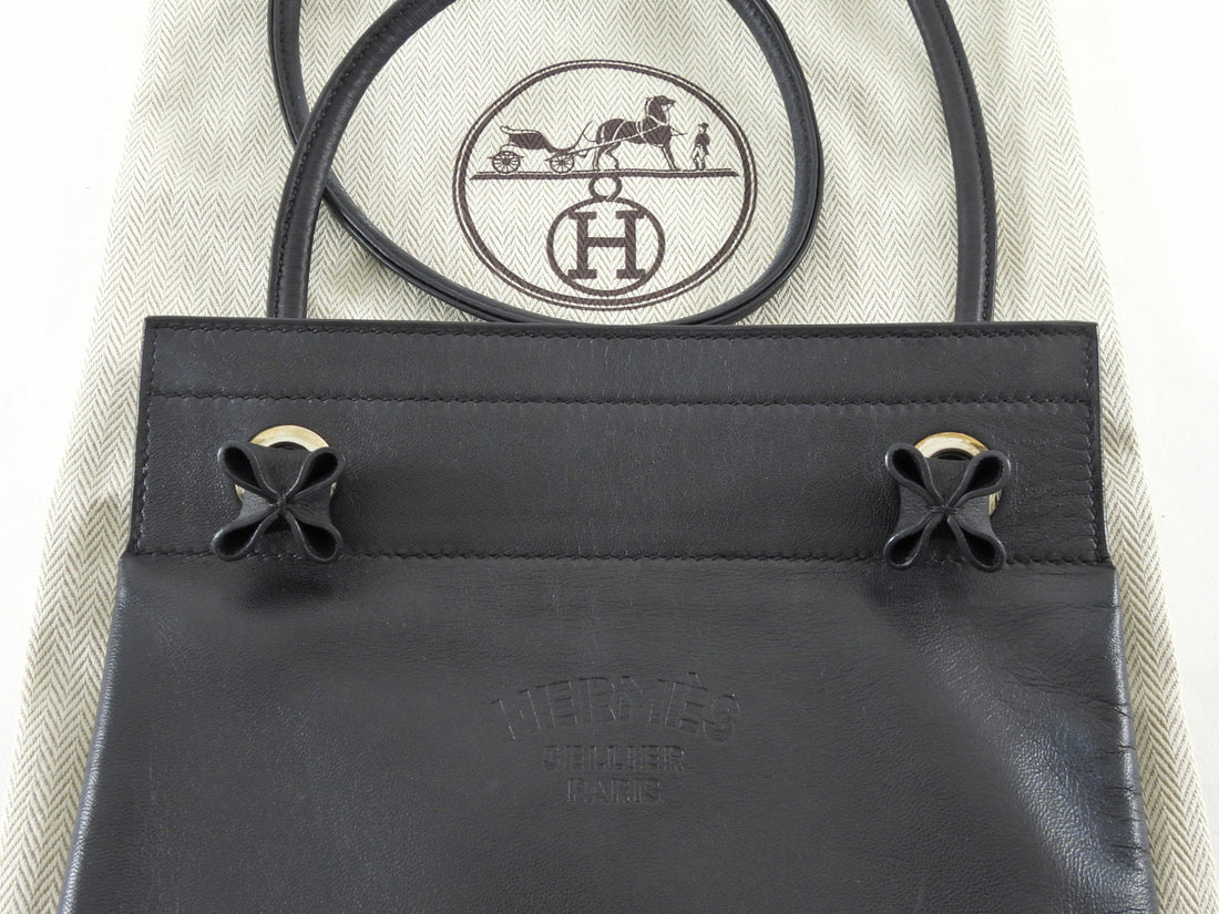 Hermes Aline TPM Black Swift Leather Mini Grooming Bag