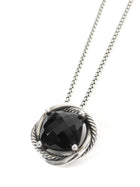 David Yurman Black Silver 14mm Black Onyx Sterling Infinity Pendant Necklace