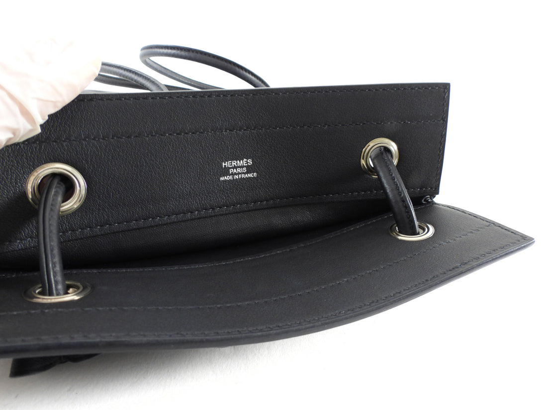 Hermes Aline TPM Black Swift Leather Mini Grooming Bag