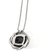 David Yurman Black Silver 14mm Black Onyx Sterling Infinity Pendant Necklace