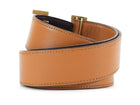 Hermes Tan Brown Vintage 1975 Leather Goldtone H Constance Belt - 30.5