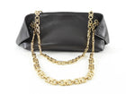 Ferragamo Brown Smooth Folded Leather Gancini Chain Small Shoulder Bag