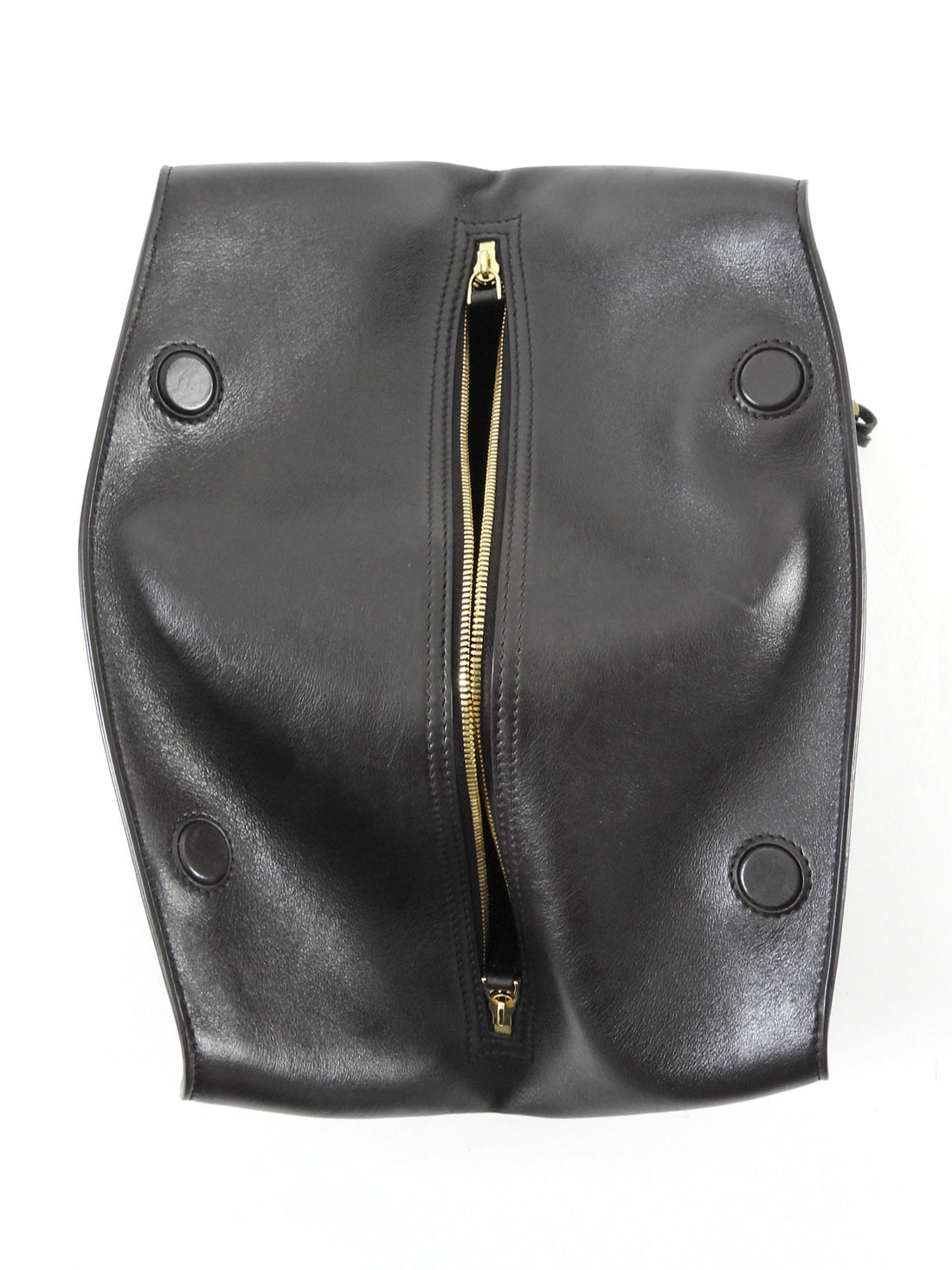 Ferragamo Brown Smooth Folded Leather Gancini Chain Small Shoulder Bag