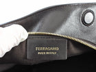 Ferragamo Brown Smooth Folded Leather Gancini Chain Small Shoulder Bag