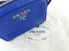 Prada Blue Leather Bandoliera Small Crossbody Bag