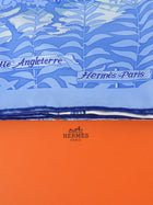 Hermes Blue Jardins de Nouvelle Angleterre Silk 90cm Scarf