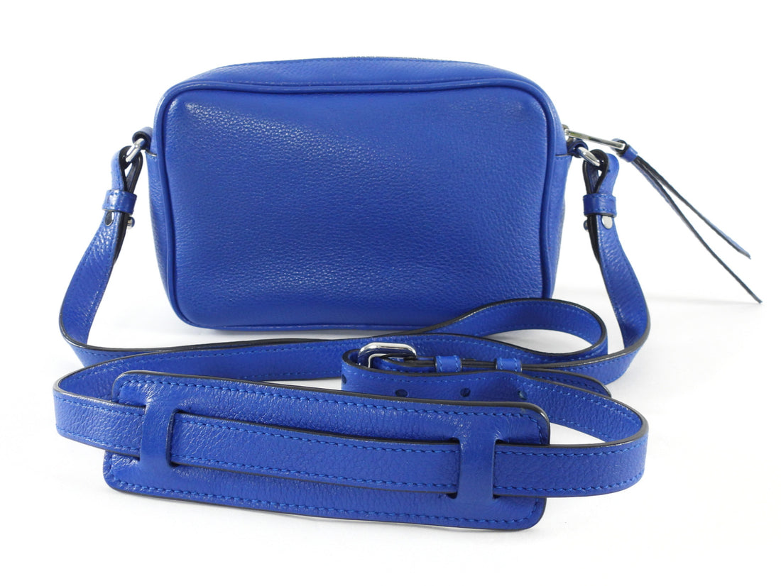 Prada Blue Leather Bandoliera Small Crossbody Bag