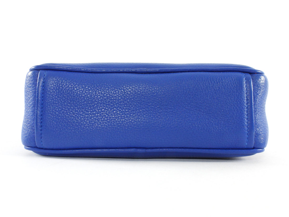 Prada Blue Leather Bandoliera Small Crossbody Bag
