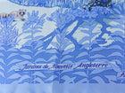 Hermes Blue Jardins de Nouvelle Angleterre Silk 90cm Scarf