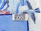 Hermes Blue Jardins de Nouvelle Angleterre Silk 90cm Scarf