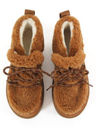 Bogner Cognac Brown Chamonix Shearing Suede Ankle Boots - 7