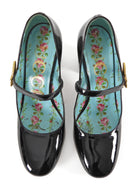 Gucci Black Patent Leather Bee Buckle Mary Jane Heels - 36
