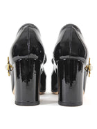 Gucci Black Patent Leather Bee Buckle Mary Jane Heels - 36