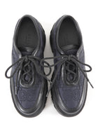 Gucci Midnight Navy and Black Monogram Nylon Combo Romance Derby Shoes - 35