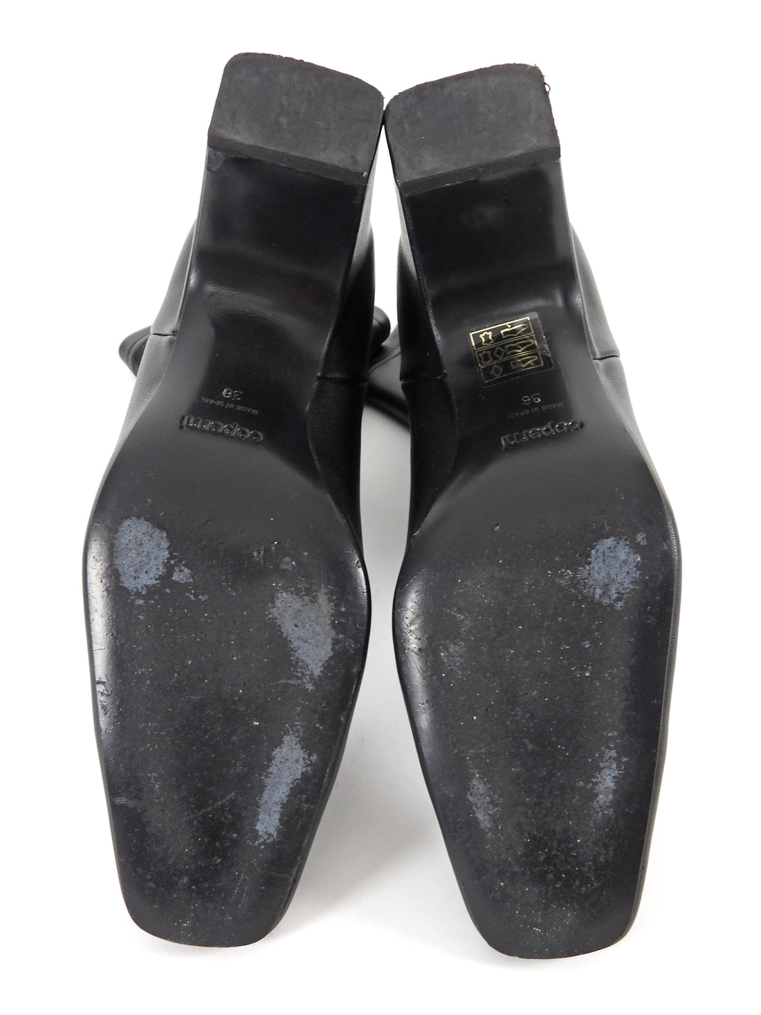 Coperni Black Stretch Nappa Leather Curve Heel Ankle Boots - 36