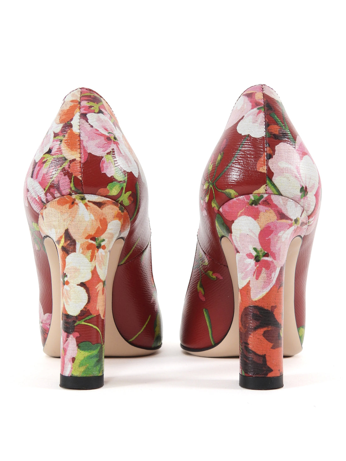 Gucci Red Blooms Floral 90mm Pumps - 36