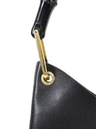 Gucci Black Vintage Smooth Leather Bamboo Handle Medium Tote Bag