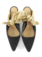 The Row Black Suede Coco Mule Kitten Heels - 37.5