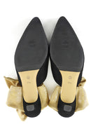 The Row Black Suede Coco Mule Kitten Heels - 37.5