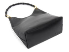 Gucci Black Vintage Smooth Leather Bamboo Handle Medium Tote Bag