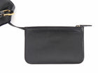 Gucci Black Vintage Smooth Leather Bamboo Handle Medium Tote Bag
