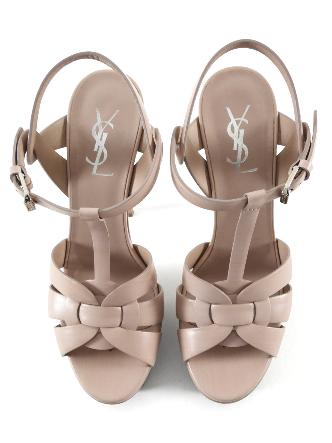 Yves Saint Laurent Blush Pink Tribute Platform Heeled Sandals - 37