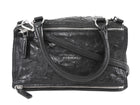 Givenchy Black Aged Pepe Leather Medium Satchel Bag