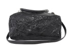 Givenchy Black Aged Pepe Leather Medium Satchel Bag