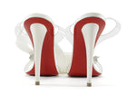 Louboutin Ivory Astrinodo Crystal Bow Satin Tie Heel Sandals - 38.5