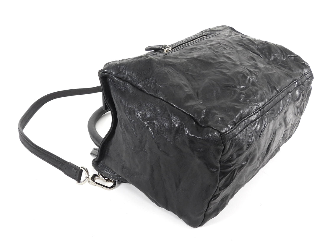 Givenchy Black Aged Pepe Leather Medium Satchel Bag