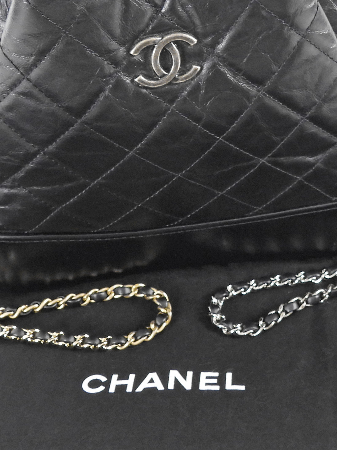 Chanel Black Small Quilted Leather Gabrielle Chain Small Backpack Bag