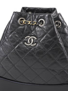 Chanel Black Small Quilted Leather Gabrielle Chain Small Backpack Bag