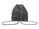 Chanel Black Small Quilted Leather Gabrielle Chain Small Backpack Bag