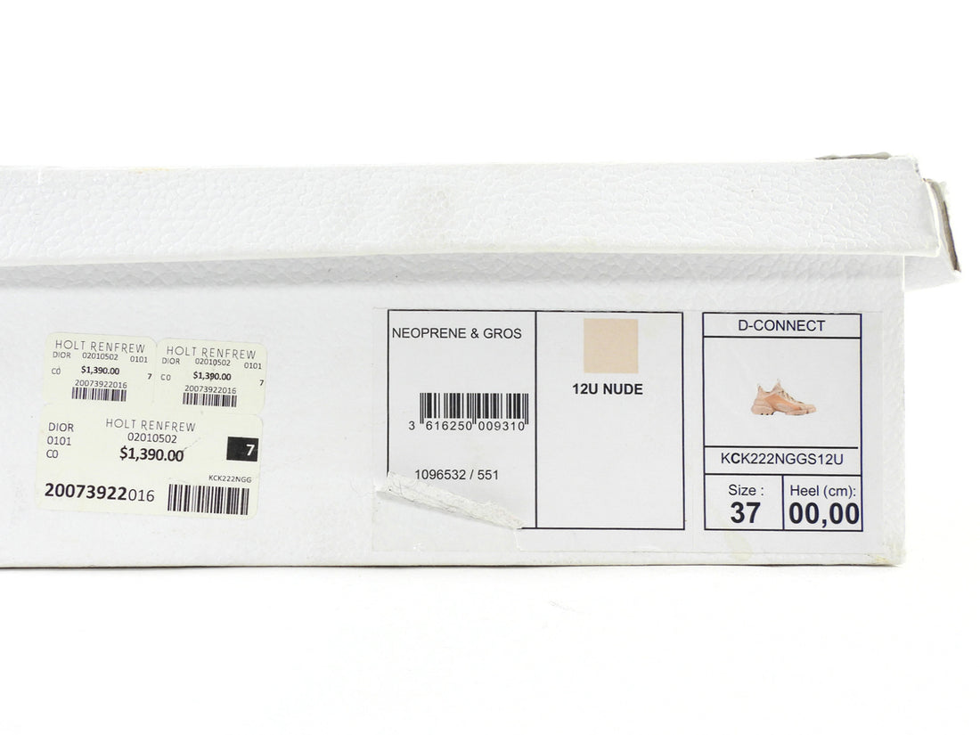 Dior Blush Nude D-Connect Blush Beige Neoprene and Rubber Sneaker - 37